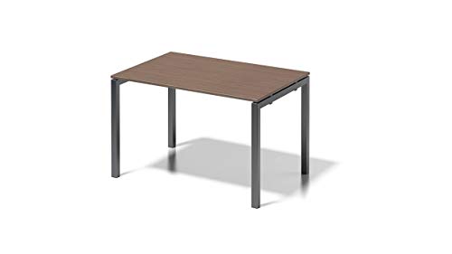 BISLEY Cito Schreibtisch, 740 mm höhenfixes U, H 19 x B 1200 x T 800 mm, Metall, Wn334 Dekor Nußbaum, Gestell Anthrazitgrau, 80 x 120 x 85 cm