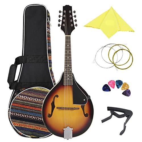 Mandolinen-Instrument 8 Saiten Mandoline Lindenholz Korpus Akustik Mandoline Gitarre A Style Mandoline Mit Zubehör Für Gitarrenteile