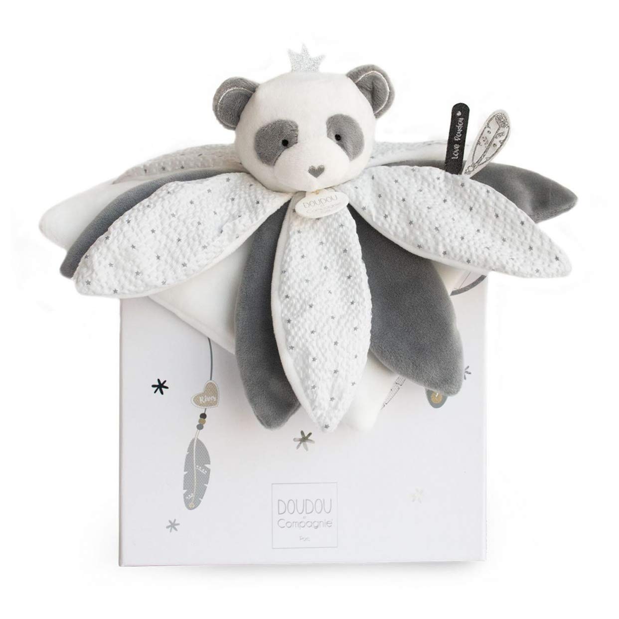 Doudou et Compagnie DC3548 ATTRAPE-REVE - PANDA-Babyblumenblätter, grau