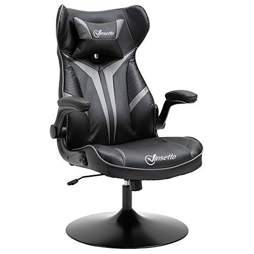 Vinsetto Gaming Stuhl Ergonomischer Computerstuhl mit Wippenfunktion Drehstuhl höhenverstellbar Stahl Schwarz+Rot 67 x 75 x 106-112 cm