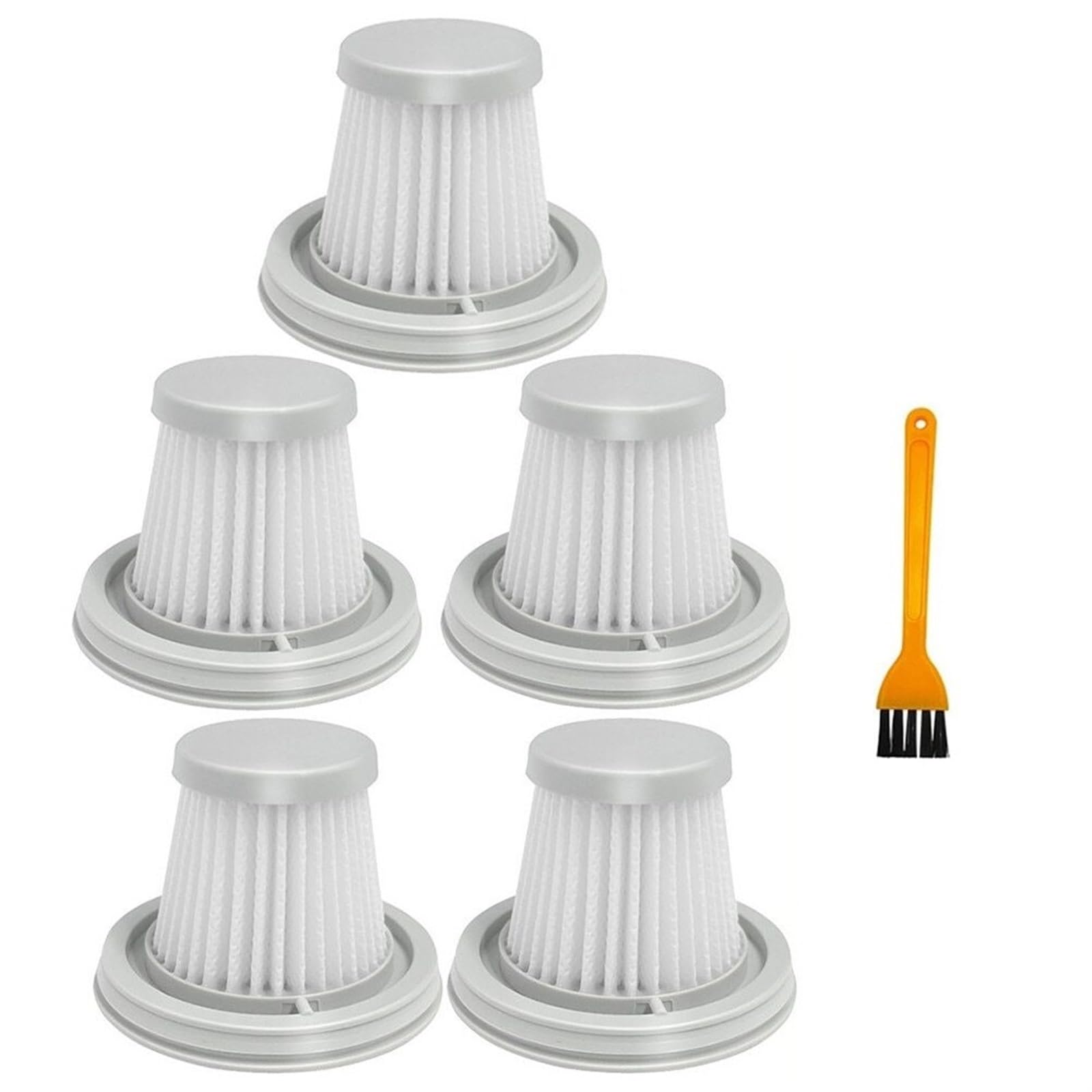 ZEMNLO For XIAOMI-MIJIA Staubsauger waschbar, Filter Handy Home Mini Wireless Filtering Staub recycelbare Staubsauger Filterteile Wartung von Vakuumfiltern(Size:5PCS and Brush)