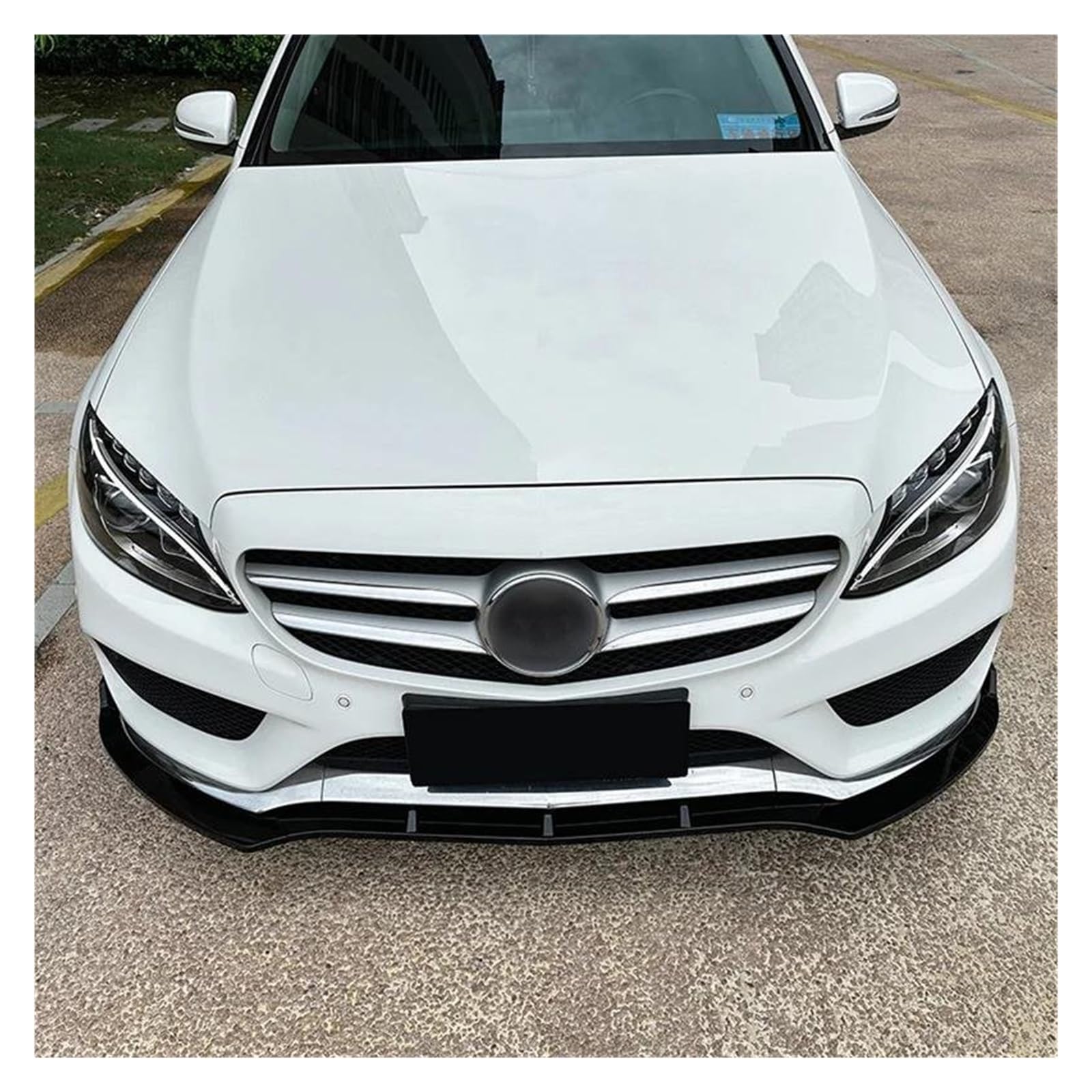 Splitter Auto Front Kinn Stoßstange Lip Seite Spoiler Splitter Abdeckung Guard Kit Schutz Für Benz W205 C180 C200 C260 Für AMG 2015-2018 Frontlippe(Carbon Look)