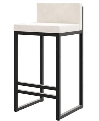 Barhocker Barstühle Barstuhl Samt Barhocker Schwarz Eisen Bar Stuhl Hohe Hocker Für Restaurants Esszimmer Stuhl Bar Stühle Barsessel(White,65cm/25.6")