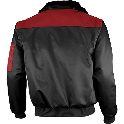 Qualitex - Pilotenjacke 4 in 1, Schwarz/Rot , S