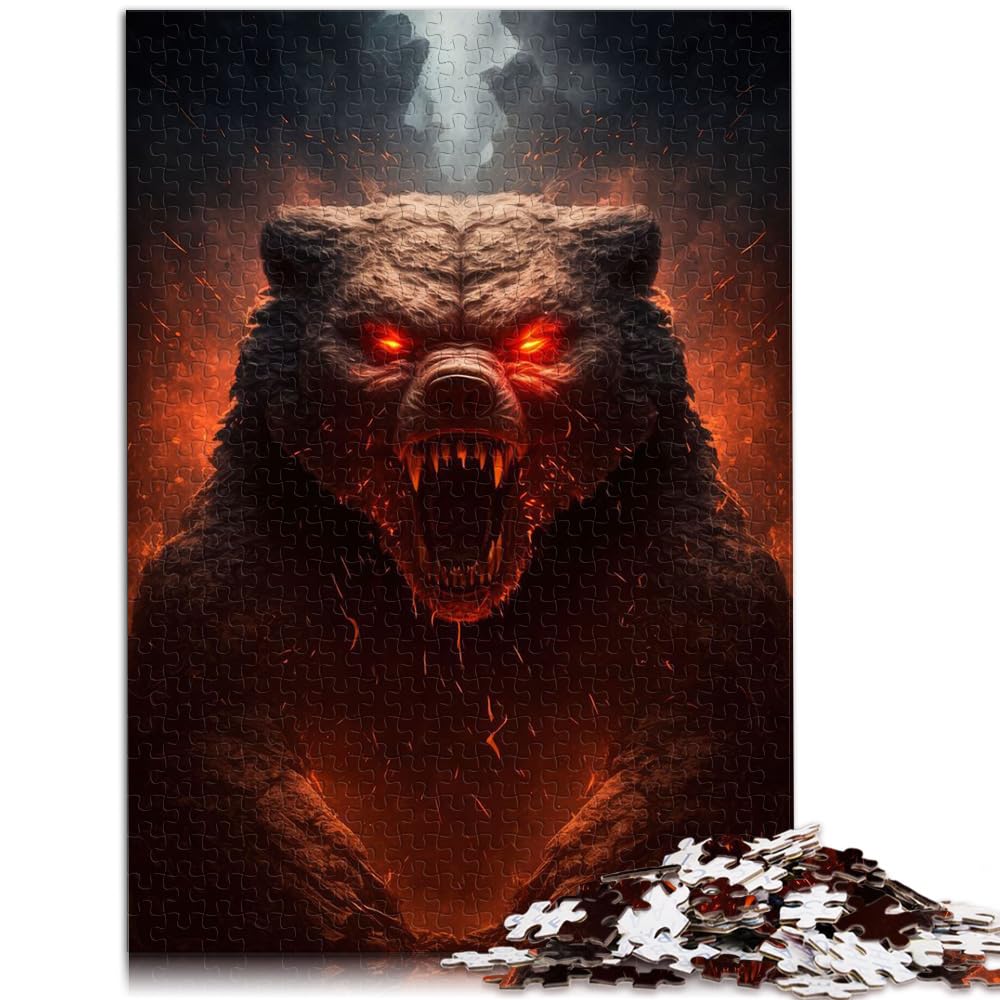 Puzzlespiel Demonic Bear Puzzle 1000 Teile für Erwachsene Holzpuzzle Jedes Teil ist einzigartig - Herausforderndes, unterhaltsames Familienspiel 1000 Teile (50 x 75 cm)