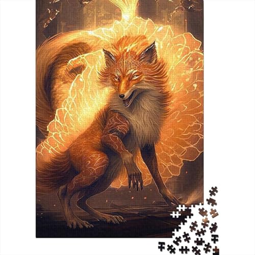 Puzzle für Erwachsene und Jugendliche, Art Fox, Holzpuzzle, Puzzles für Erwachsene, Puzzles für Erwachsene, Lernspiel, Herausforderungsspielzeug (Größe 52x38cm)