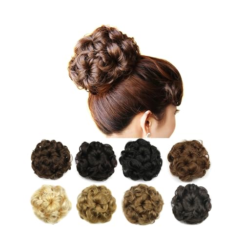 Haarteile Haarknoten Synthetische Haargummis, lockiges Haar, Chignon, Gummiband, Haarknoten, Donut-Haarroller, Haarteile for Frauen Brötchen Haare(2)