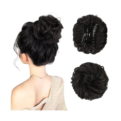 Haarteil Synthetischer Haarknoten, Clip-in-Chignon-Haarteil, lockiges, unordentliches Haar, Pferdeschwanz-Haarverlängerungen, Scrunchie-Haarteile for Frauen Haarverlängerung(T1B/613)