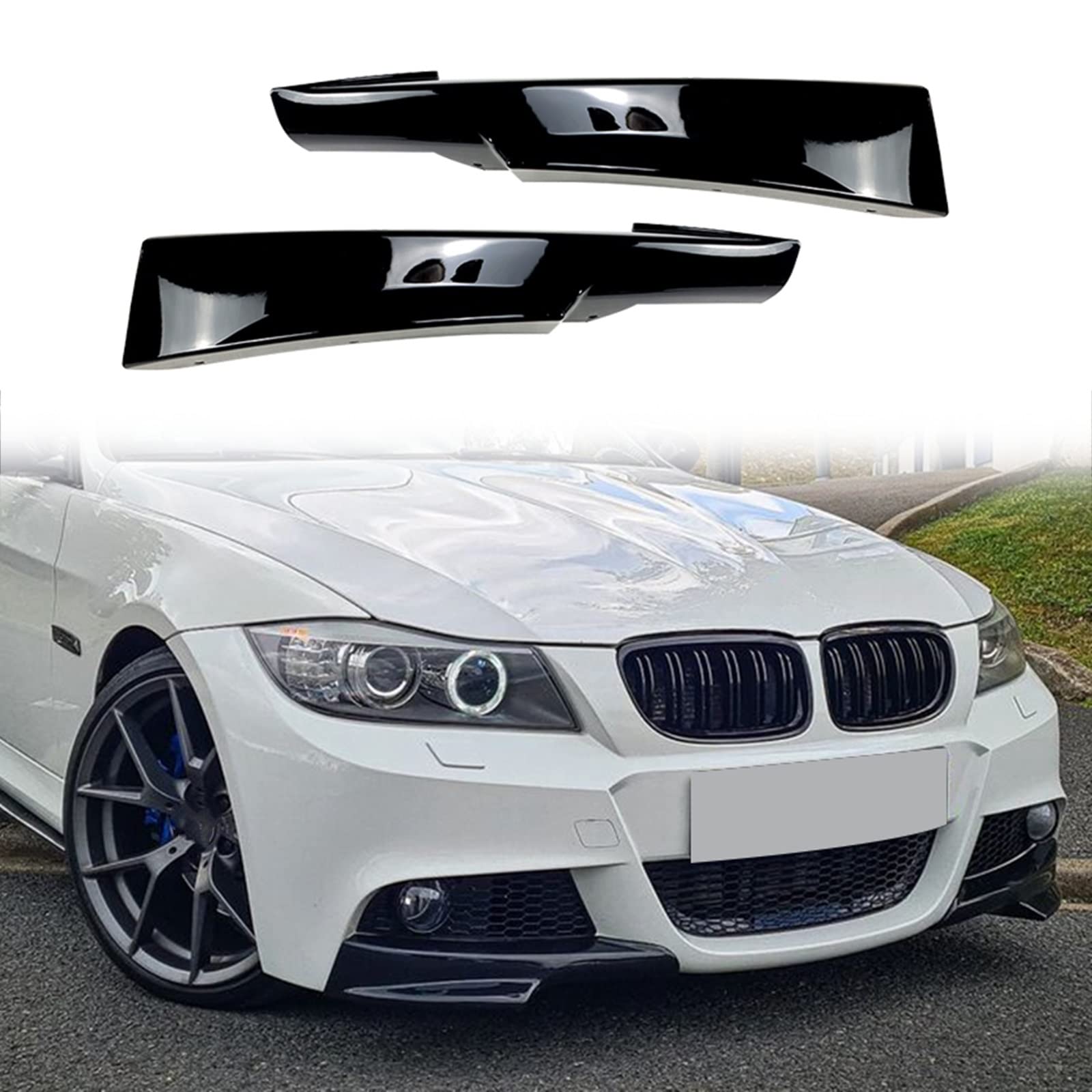 Frontstoßstange Seitensplitter Abdecklippe für B&M&W 3er E90 E91 320i 330i M-Tech LCI 2009-2012 325I 328i Auto Air Vent Spoiler Teil