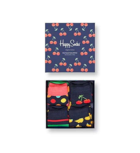 Happy Socks Kids Classic Gift Set Kids Cfarbenfrohe und verspielte Geschenkboxen für Männer und Frauen, Premium-Baumwollsocken, Kids CGröße 2-3Y