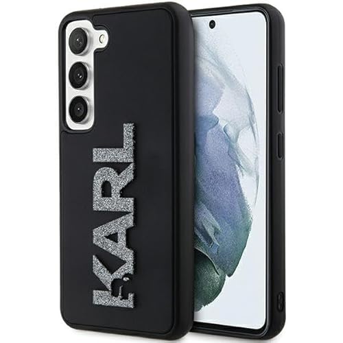 CG Mobile Karl Lagerfeld KLHCS24S3DMBKCK Hülle für S24 S921 Schwarz hardcase 3D Rubber Glitter Logo