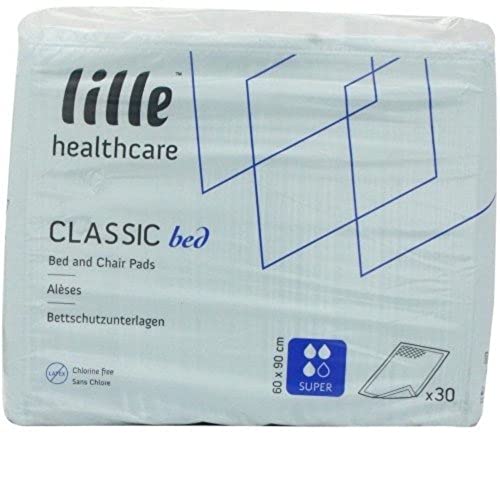 Lilbed Klassische Bed & Stuhl Einweg-Schutz, 60cm x 90cm, Superabsorbierfähigkeit, Packung 30, Einweg-Bett-Pads mit wasserdichten Schutzträgern für Leakage Prevention, Inkontinenz Absorbent Pad