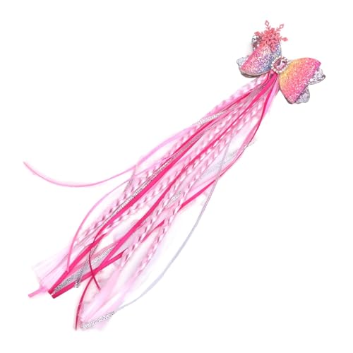 Kinder Perücke Haarschnitte, Kinder abholen, 1pcs Neue Außenhandel Quaste Perücke Zopf süße Kinder Kopfbedeckung langen Schwanz Spitze Streamer Perücke Zopf Haarnadel(Color:Pink)