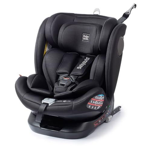 BABYAUTO – Autositz ANURA GR. 0+/1/2/3 – 40-150 cm – Alter: von der Geburt bis 12 Jahre – 0 – 36 kg – Rückwärtsgerichtet bis 18 kg – Drehbar – ISOFIX – Top Tether (Schwarz geprägt)