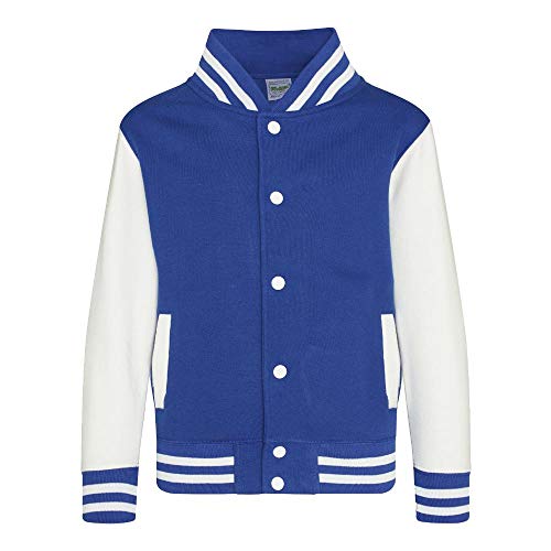 Just Hoods Kinder College Jacke/Royal Blue/White, 5/6 (S)