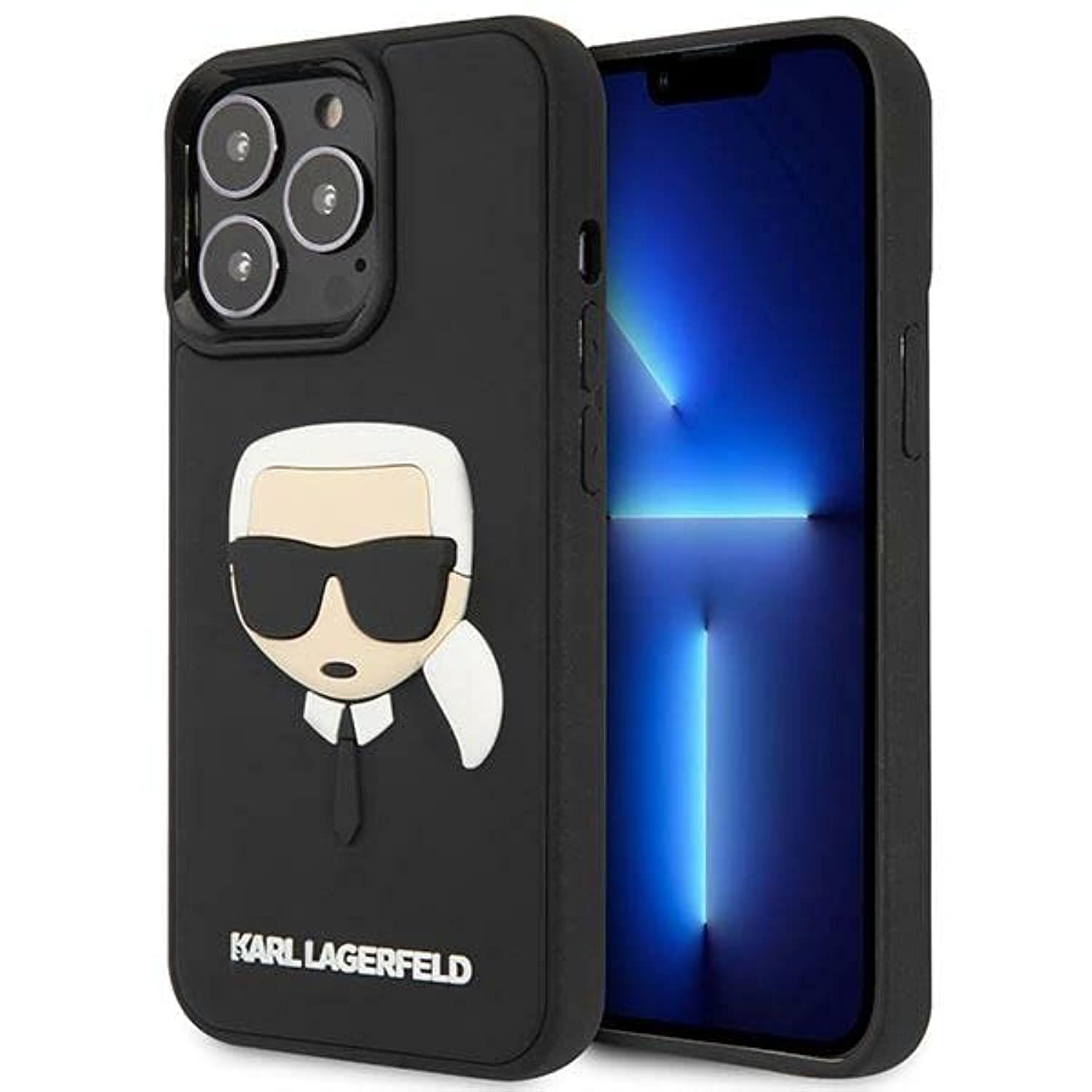 Karl Lagerfeld KLHCP14LKH3DBK hülle für iPhone 14 Pro 6,1" schwarz/Black hardcase 3D Rubber Karl`s Head