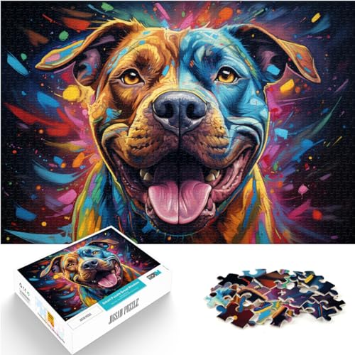 Puzzlespiel „Buntes Psychedelisches“ von Pitbull Cowboy, 1000 Puzzles für Erwachsene, vollständig ineinander greifenden und zufällig geformten Teilen, 1000 Teile (50 x 75 cm)