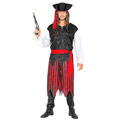 "CARIBBEAN PIRATE" (shirt with vest, pants, belt, headband, hat) - (XL)