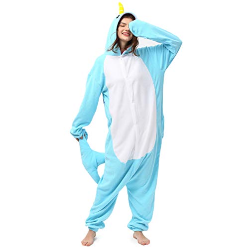 Katara 1744 (30+ Designs) Wal-Kostüm Blau, Unisex Onesie/ Pyjama-Qualität für Erwachsene & Teenager