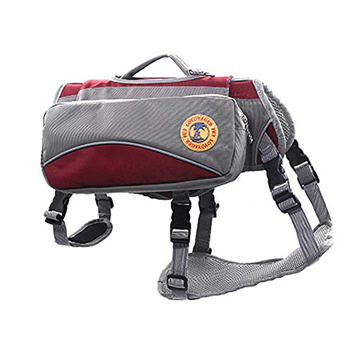 Rysmliuhan Shop Hunderucksack Hundetragetasche Haustier Schultasche Hundecampingzubehör Hundegeschirrtasche Hundegehzubehör Haustier Rucksack Hundereisezubehör red,m