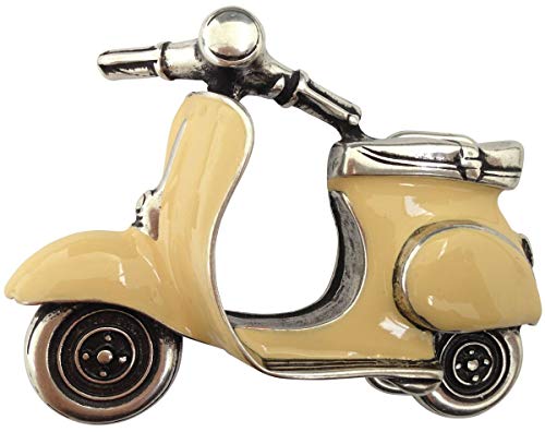 BELTINGER Gürtelschnalle Scooter 4,0 cm | Buckle Wechselschließe Gürtelschließe 40mm Massiv | Mit Emaille | Wechselgürtel bis 4cm | Beige