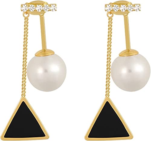 Perlenohrringe,Ohrmanschette,Ohrstecker,Eardrop Schmuck,Süße Ohrringe Sexy Schwarzes Dreieck Perle Quaste Ohrringe Modeschmuck for Frauen Neue Luxus Party Mädchen Ungewöhnliche Ohrringe Hypoallergene