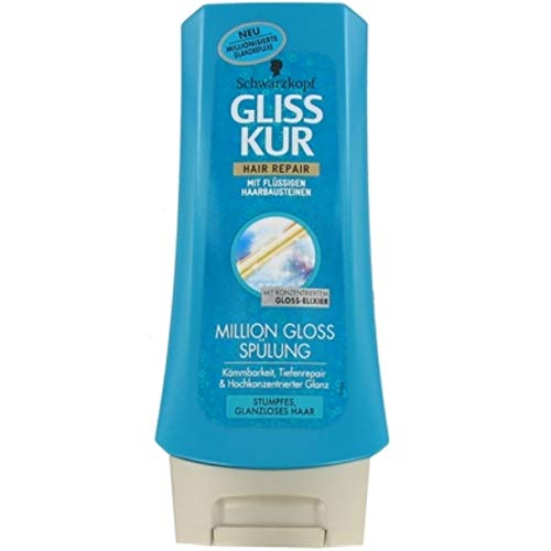 6 x Gliss Kur Conditioner "Million Gloss" für stumpfes, glanzloses Haar - 200 ml