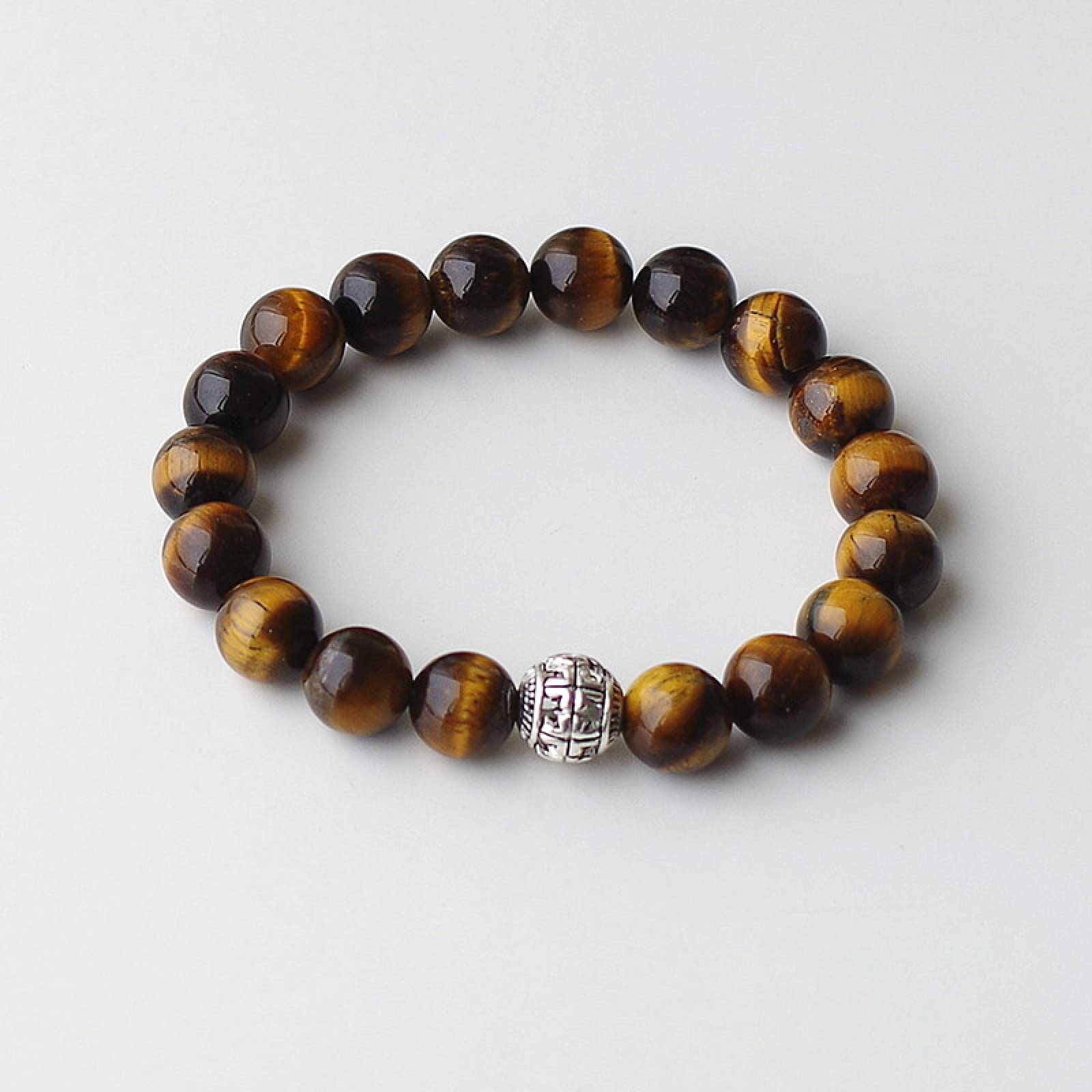 10mm Gelbes Tigerauge Stein Perlen Armband Für Männer Handgefertigte Armbänder Aufgereihte Naturstein Charm Armbänder Buddha Schmuck, wie abgebildet