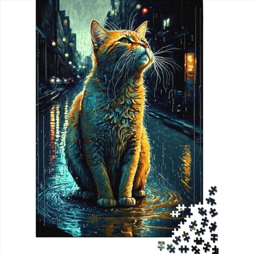 Dream Cat Holzpuzzle Puzzle für Erwachsene Teenager Erwachsene 1000 Teile Puzzle ganze Familie und die 75x50cm