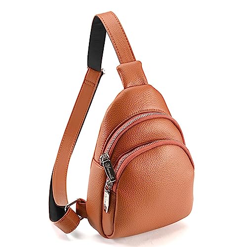 TAKOXIA Tasche für Damen, Bauchtasche, PU, große Kapazität, Sport-Gürteltasche, Brusttasche, multifunktional, Damen, Crossbody, Hüfttasche, Schultertasche, braun, As shown in the figure