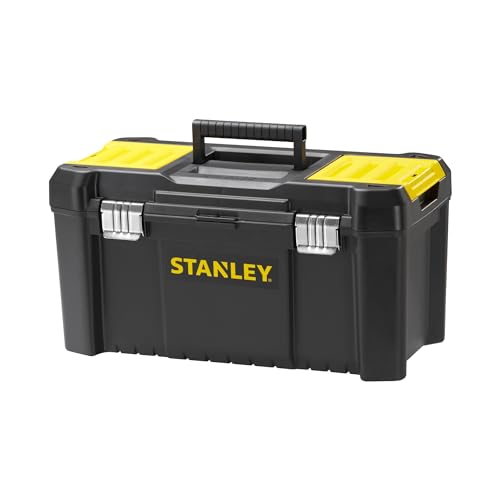 Stanley Werkzeugbox / Werkzeugkasten (16", 20x19,5x41cm, Werkzeugkoffer mit Metallschließen, stabiler Organizer aus Kunststoff für diverse Werkzeuge, Koffer mit entnehmbarer Trage) STST1-75518