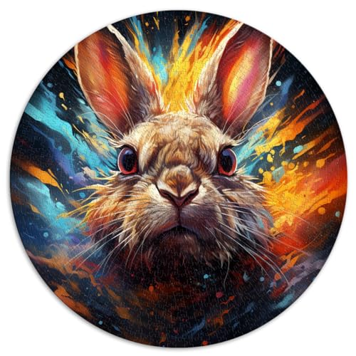 Spielgeschenk Jigsaw Rabbit Neonfarbenes 1000-teiliges Puzzlespiel 67,5 x 67,5 cm Entspannungspuzzlespiele - Denksportaufgaben-Künstlersammlung, bildende Kunst