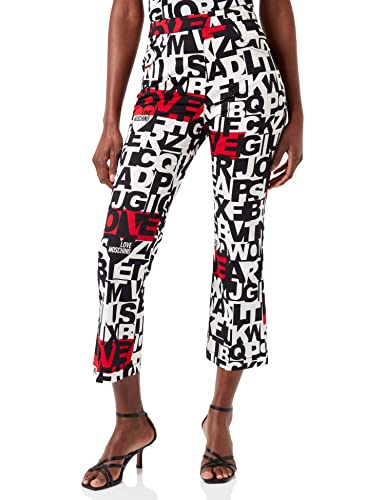 Love Moschino Womens Mini Flare fit Trousers Casual Pants, LET.NER-BCO-ROS, D 34 (Herstellergröße I 40)