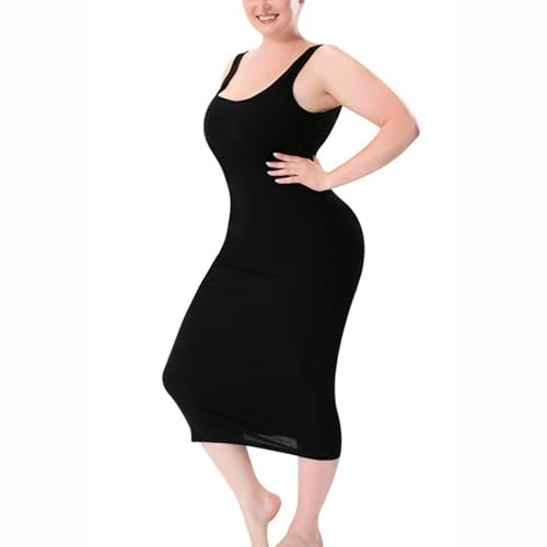 RYNDEX Miederkleid für Damen, Shapewear Silp Kleid für Tummy Control, Bodycon Shaper Kleid Muttertag Birtday Freundin, Miederkleider(XL)