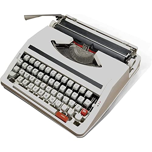 GNBOW Mechanische Schreibmaschine 1980 Classic Nostalgia Traditional Old Fashioned, Mechanical Typewriter Portable Retro Manual English Typewriter, Normal Use Vintage Typewriter, White