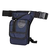 Motorrad Beintasche Motorrad Taille Tasche Mode Leinwand Drop Beinbeutel Muiti Funktionale Messenger Umhängetasche Motorrad Stil Tasche Motorrad Tasche Bein(Blue)