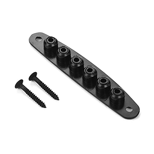 E-Gitarrenteile Metallbrücke Saite Durch Korpus Ferrules Buchsenplatte Für Gitarrenersatz Tune-o-matic Steg (Color : Black)