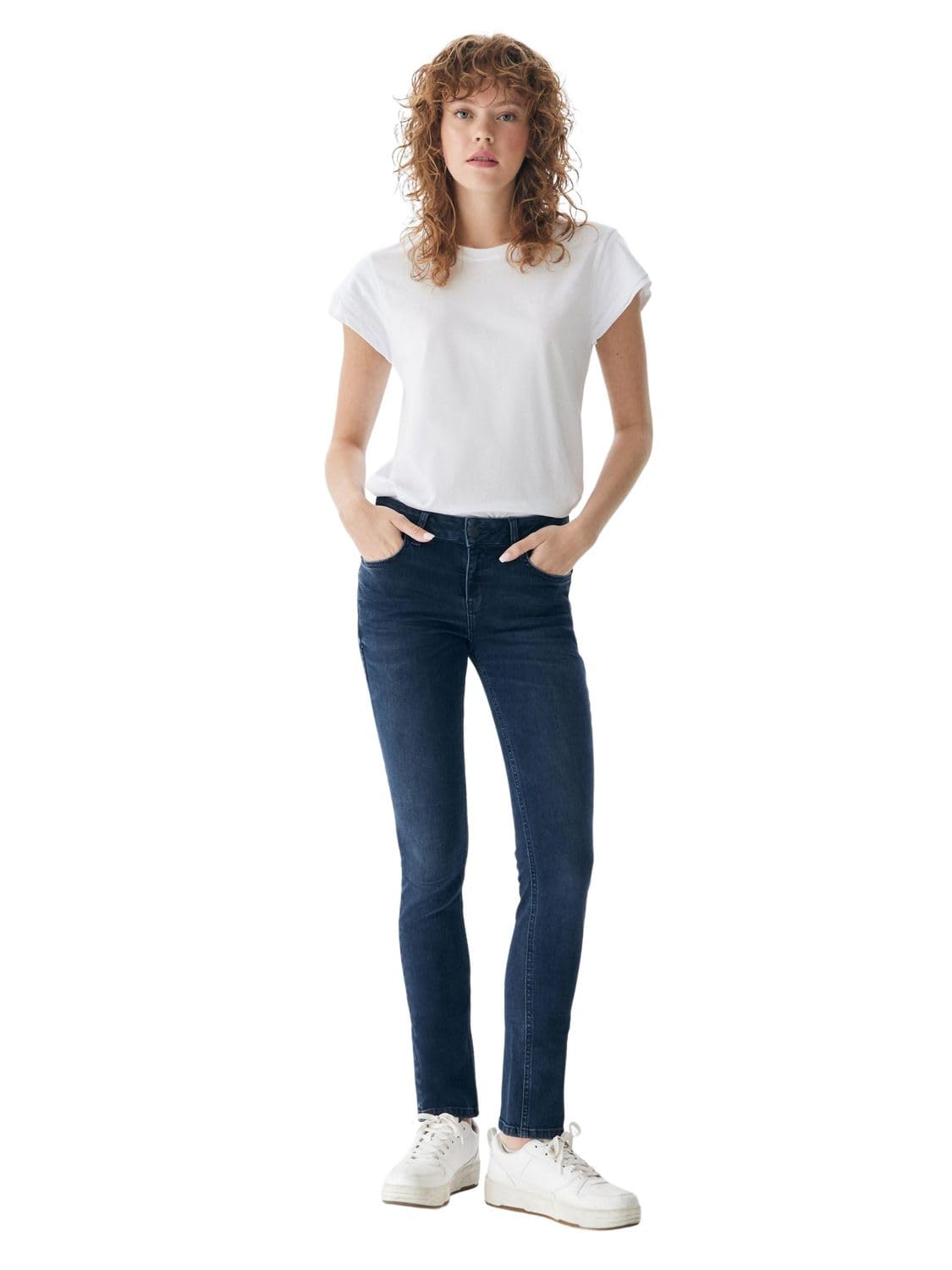 LTB Jeans LTB Damen Jeans Aspen Y Slim Fit -Blau - Solane X Wash W30-W34 Stretch Baumwolle, Größe:34W / 30L, Farbe:Solane X Wash 54593