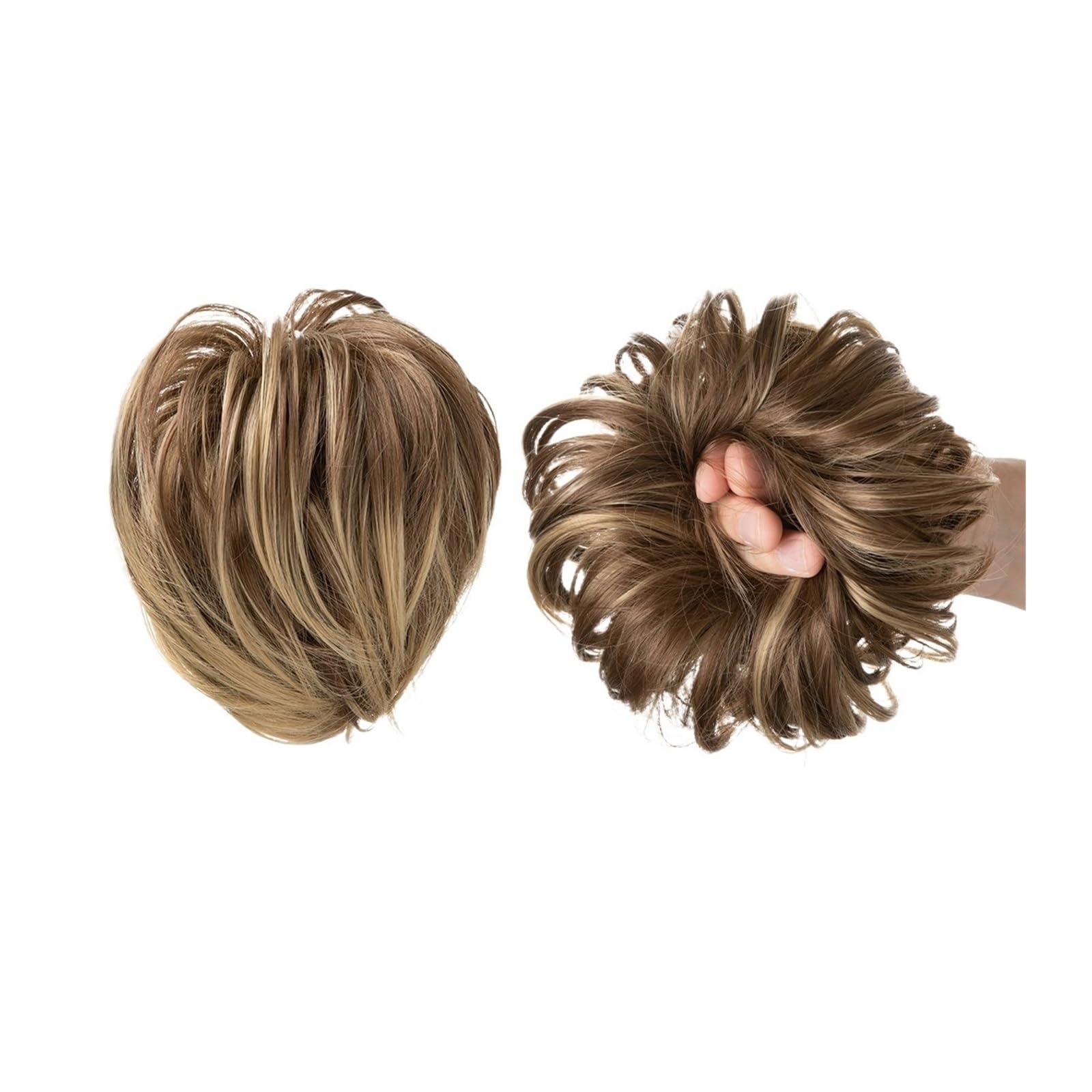 Haarteile Haarknoten Synthetisches Kunsthaar, Dutt, lockiges Band, Haarteil, Haargummi, Scrunchie, Scrunchy Wrap, unordentliches Stück, elastisch, Afro, Chignon, Cheveux, Schwanz, Hochsteckfrisur for