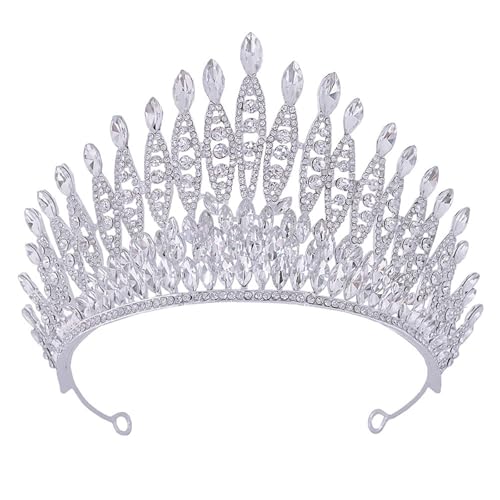 ohodhmnu Glitzernde Strasssteine, Brautkrone, verstellbare Größe, Kristall-Tiaras für Brautjungfern, Kopfzubehör, Party-Kopfschmuck