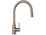 Schock 559120COP Küchenarmatur KAVUS in Copper – beschichtete Hochdruck Armatur aus Edelstahl mit ausziehbarer Schlauchbrause und ultraleisem Wasserstrahl