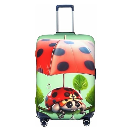 CSGJMYGS Funny Ladybug Holding Regenschirme, Gepäckhüllen für Koffer, waschbar, modischer Stretch-Koffer-Schutz, kratzfest, passend für 45,7 - 81,3 cm Gepäck, XL, Schwarz, Schwarz , XL