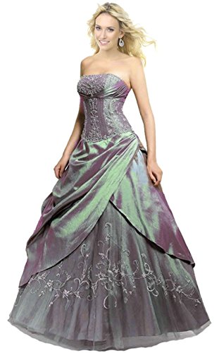 Zorayi Damen Lange TAFT Prom BallKleid Quinceanera Kleider Grau Größe 46