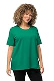 Ulla Popken Damen große Größen Übergrößen Plus Size T-Shirt, A-Linie, Rundhalsausschnitt, Halbarm smaragd 54+ 807264457-54+