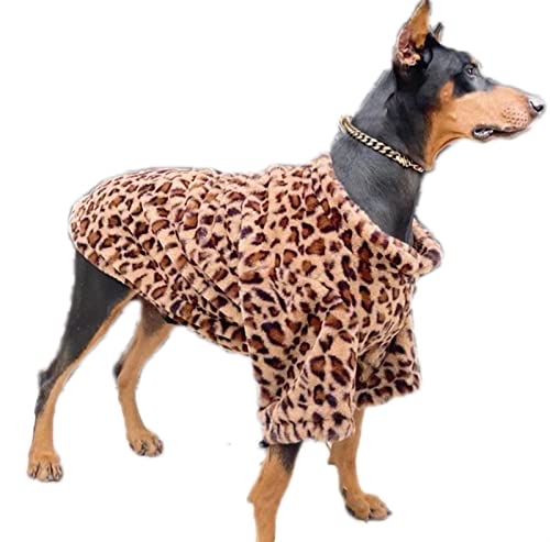 DHGTEP Großer Hundemantel Warme Leopardenjacke Winter Hundepullover Fleece Onesie für Kleine Mittlere Große Hunde (Größe : M)