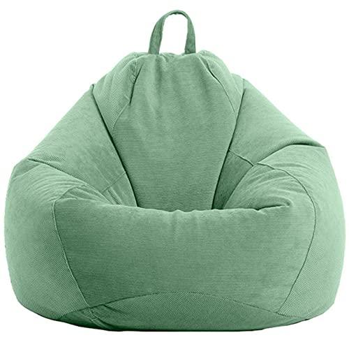 Cord Sitzsack-Sesselbezug, Sitzsack Stuhlbezug (Ohne Füllung) Extra Große Weiche Sitzsack Hülle Für Kinder Sofabezug-Grün A-80x90 cm