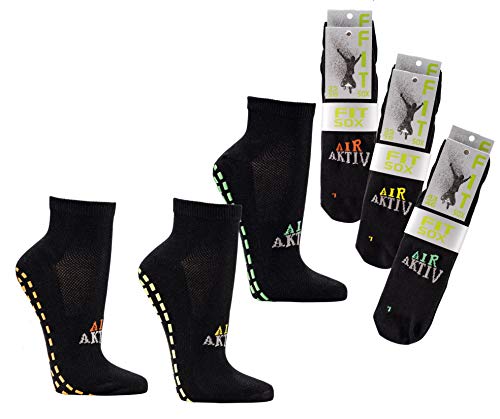 Wowerat 2-6 Paar Sportsocken Sneaker mit ABS Socken Fit Sox Jump Socks Anti Rutsch (4, 43/46)