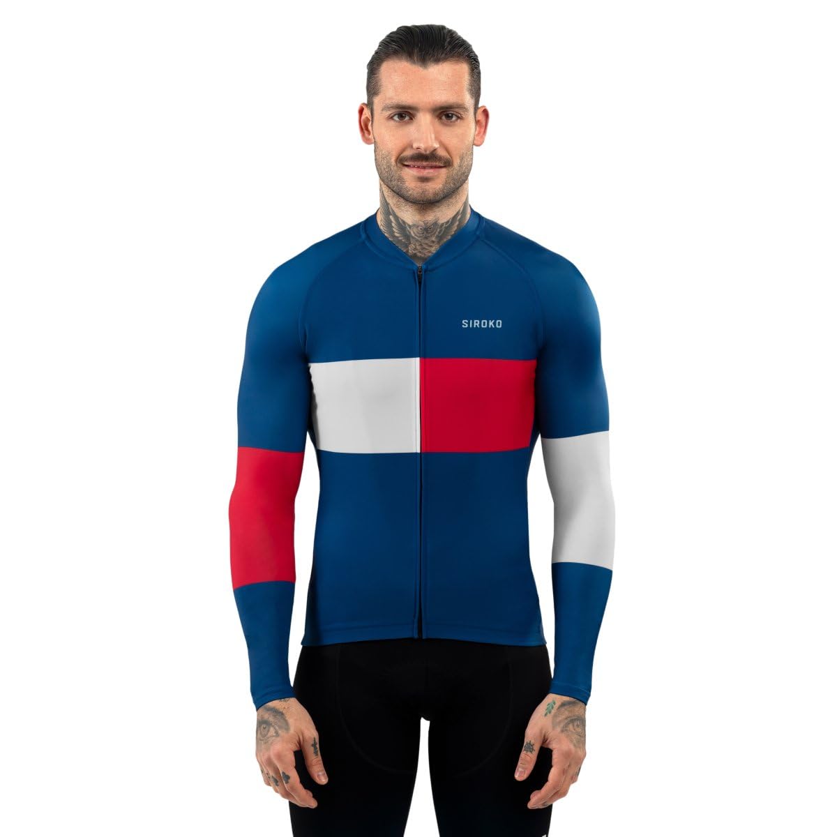 SIROKO - Langärmeliges Radtrikot M2 Vezzana - XL - Blau/Rot