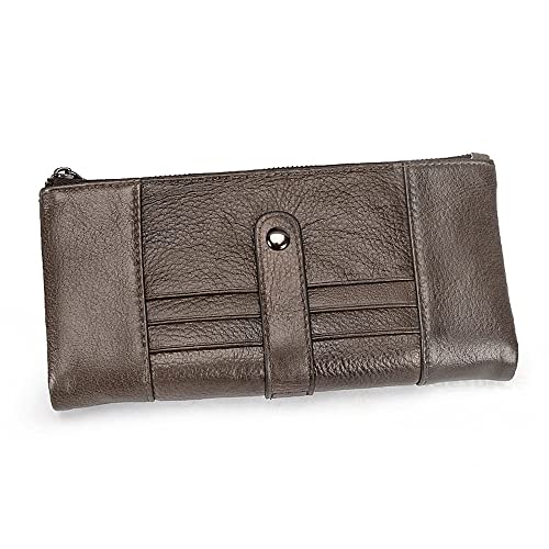 NEWNAN Brieftasche Herren Lange Retro Multi-Karten-Geldbörse Handliche Damen-Geldbörse mit großem Fassungsvermögen Kartentasche (Farbe: A, Größe: 19 * 10 * 3 cm)