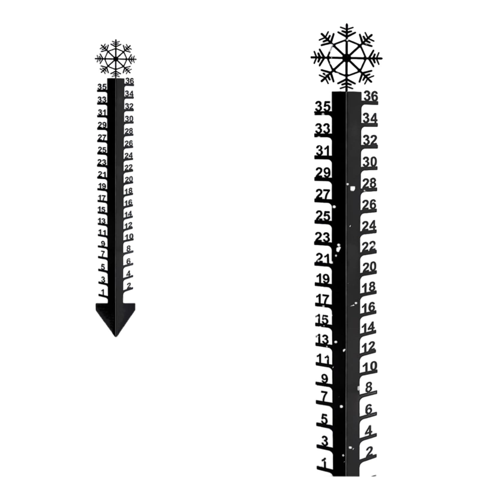 Schneemesser für den Außenbereich, 91,4 cm, Schneemessstab, Schneefall-Messgerät mit Thermometer für Hof-Dekorationen, Garten, Regenmesser